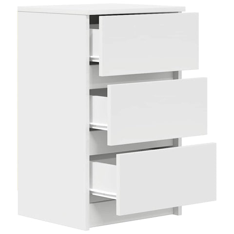 vidaXL Bedside Cabinet with 3 Drawers White 39x35x65 cm