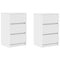 vidaXL Bedside Cabinets with 3 Drawers 2 pcs White 39x35x65 cm