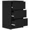 vidaXL Bedside Cabinet with 3 Drawers Black 39x35x65 cm