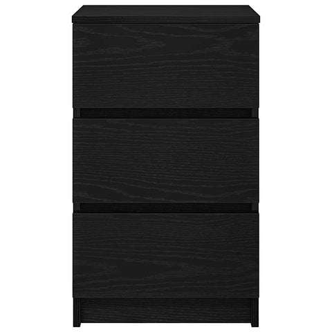 vidaXL Bedside Cabinet with 3 Drawers Black 39x35x65 cm