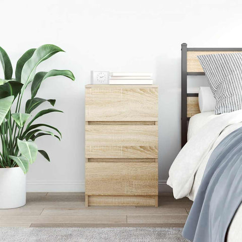 vidaXL Bedside Cabinet with 3 Drawers Sonoma Oak 39x35x65 cm