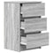 vidaXL Bedside Cabinet with 3 Drawers Grey Sonoma 39x35x65 cm