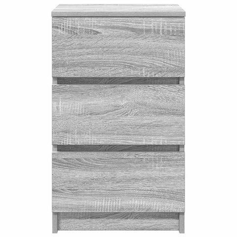 vidaXL Bedside Cabinet with 3 Drawers Grey Sonoma 39x35x65 cm