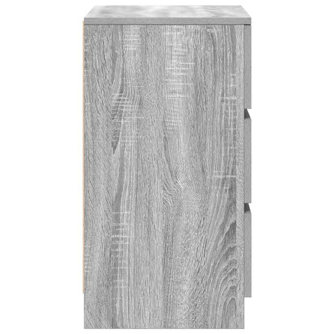 vidaXL Bedside Cabinet with 3 Drawers Grey Sonoma 39x35x65 cm