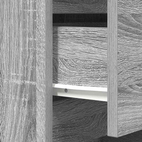 vidaXL Bedside Cabinet with 3 Drawers Grey Sonoma 39x35x65 cm