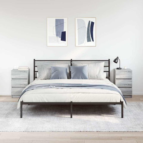 vidaXL Bedside Cabinets with 3 Drawers 2 pcs Grey Sonoma 39x35x65 cm