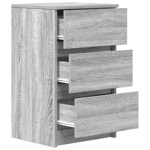 vidaXL Bedside Cabinets with 3 Drawers 2 pcs Grey Sonoma 39x35x65 cm