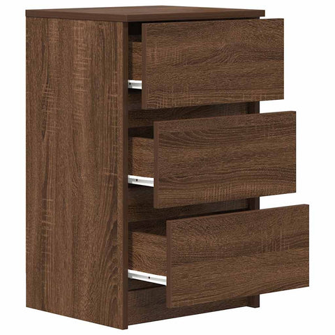 vidaXL Bedside Cabinets with 3 Drawers 2 pcs Brown Oak 39x35x65 cm