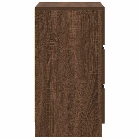 vidaXL Bedside Cabinets with 3 Drawers 2 pcs Brown Oak 39x35x65 cm