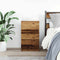 vidaXL Bedside Cabinet with 3 Drawers Old Wood 39x35x65 cm