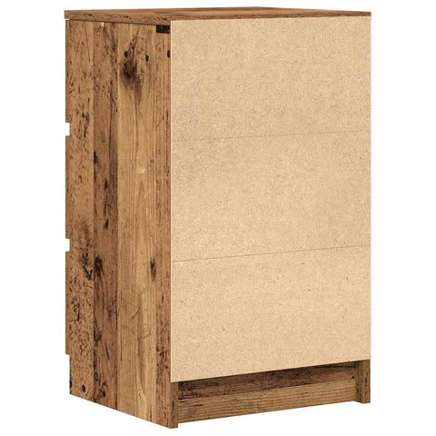 vidaXL Bedside Cabinet with 3 Drawers Old Wood 39x35x65 cm