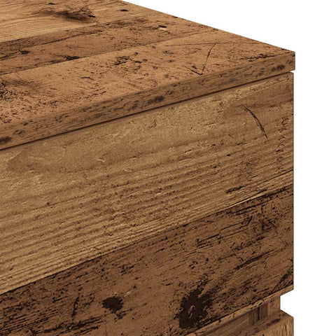 vidaXL Bedside Cabinet with 3 Drawers Old Wood 39x35x65 cm