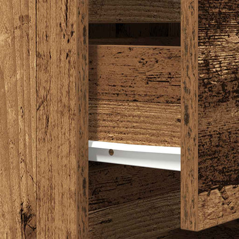 vidaXL Bedside Cabinet with 3 Drawers Old Wood 39x35x65 cm