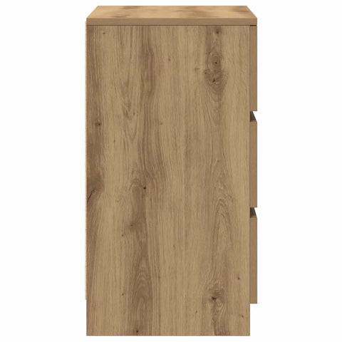 vidaXL Bedside Cabinet with 3 Drawers Artisan Oak 39x35x65 cm