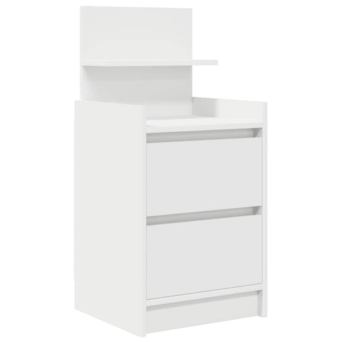 vidaXL Bedside Cabinets with 2 Drawers 2 pcs White 38x34x80 cm