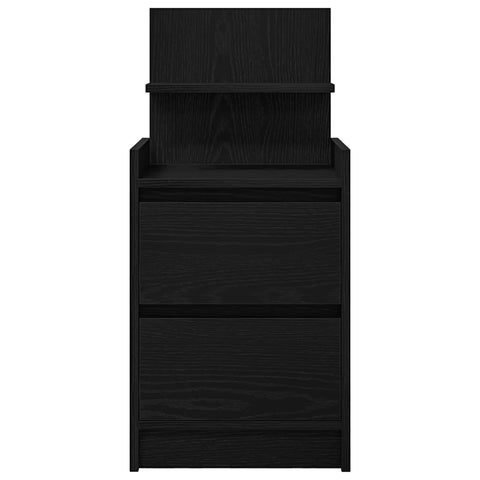 vidaXL Bedside Cabinets with 2 Drawers 2 pcs Black 38x34x80 cm