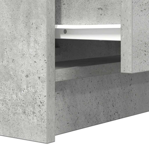 vidaXL Bedside Cabinet with 2 Drawers Concrete Grey 38x34x80 cm