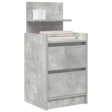 vidaXL Bedside Cabinets with 2 Drawers 2 pcs Concrete Grey 38x34x80 cm