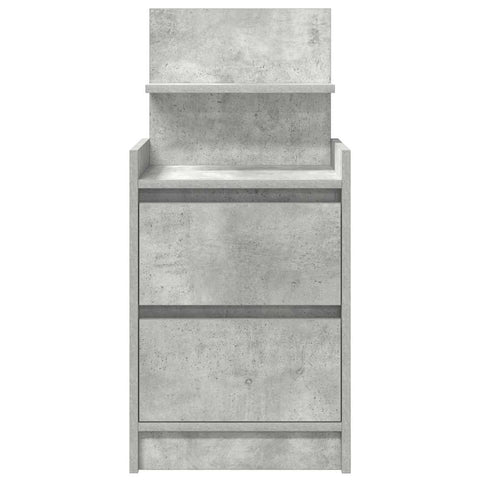 vidaXL Bedside Cabinets with 2 Drawers 2 pcs Concrete Grey 38x34x80 cm