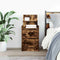 vidaXL Bedside Cabinet with 2 Drawers Smoked Oak 38x34x80 cm