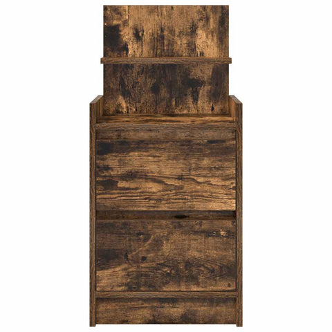 vidaXL Bedside Cabinets with 2 Drawers 2 pcs Smoked Oak 38x34x80 cm