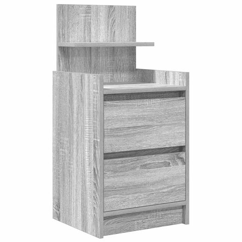 vidaXL Bedside Cabinet with 2 Drawers Grey Sonoma 38x34x80 cm