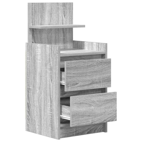 vidaXL Bedside Cabinet with 2 Drawers Grey Sonoma 38x34x80 cm