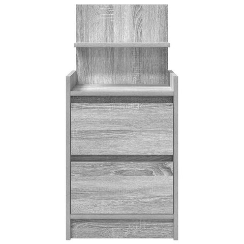 vidaXL Bedside Cabinet with 2 Drawers Grey Sonoma 38x34x80 cm