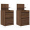vidaXL Bedside Cabinets with 2 Drawers 2 pcs Brown Oak 38x34x80 cm