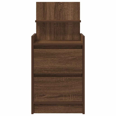 vidaXL Bedside Cabinets with 2 Drawers 2 pcs Brown Oak 38x34x80 cm