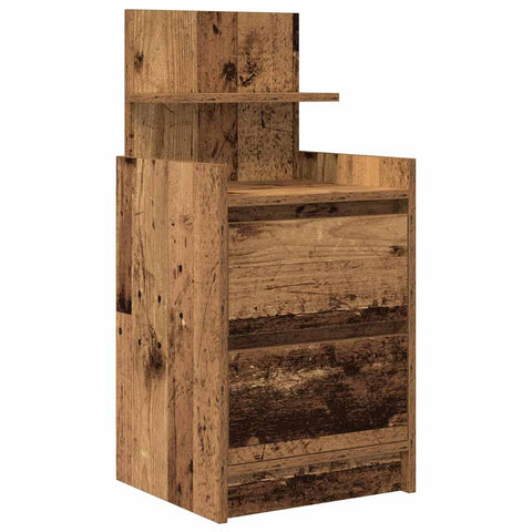 vidaXL Bedside Cabinet with 2 Drawers Old Wood 38x34x80 cm