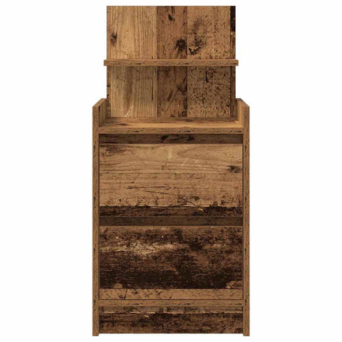 vidaXL Bedside Cabinet with 2 Drawers Old Wood 38x34x80 cm