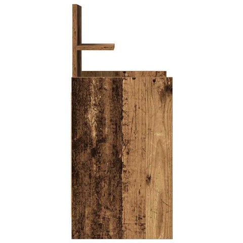 vidaXL Bedside Cabinet with 2 Drawers Old Wood 38x34x80 cm