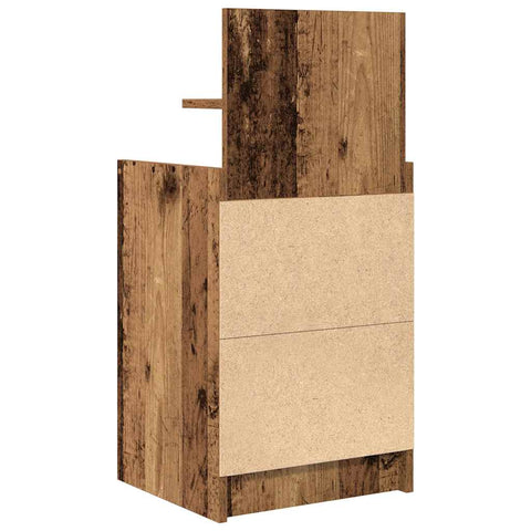 vidaXL Bedside Cabinet with 2 Drawers Old Wood 38x34x80 cm