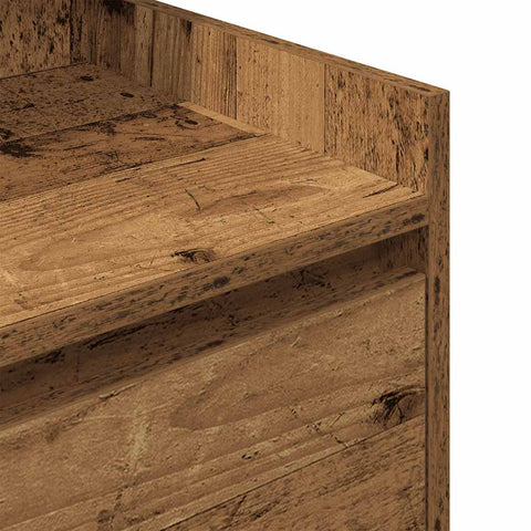 vidaXL Bedside Cabinet with 2 Drawers Old Wood 38x34x80 cm