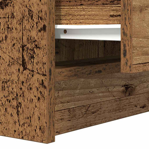 vidaXL Bedside Cabinet with 2 Drawers Old Wood 38x34x80 cm