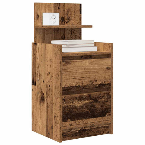 vidaXL Bedside Cabinets with 2 Drawers 2 pcs Old Wood 38x34x80 cm
