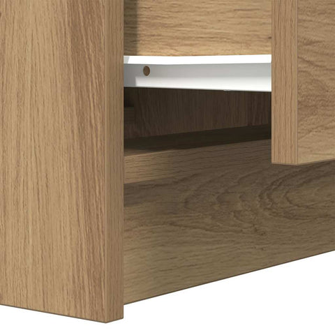 vidaXL Bedside Cabinet with 2 Drawers Artisan Oak 38x34x80 cm