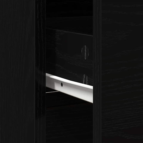vidaXL Sideboard with Drawer Black Oak 80x34x76 cm Engineered Wood