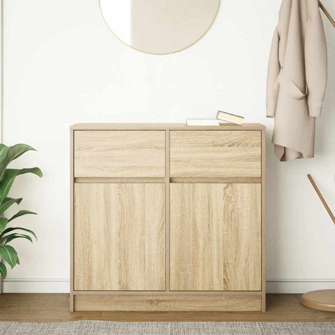 vidaXL Sideboard with Drawer Sonoma Oak 80x34x76 cm Engineered Wood