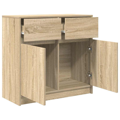 vidaXL Sideboard with Drawer Sonoma Oak 80x34x76 cm Engineered Wood