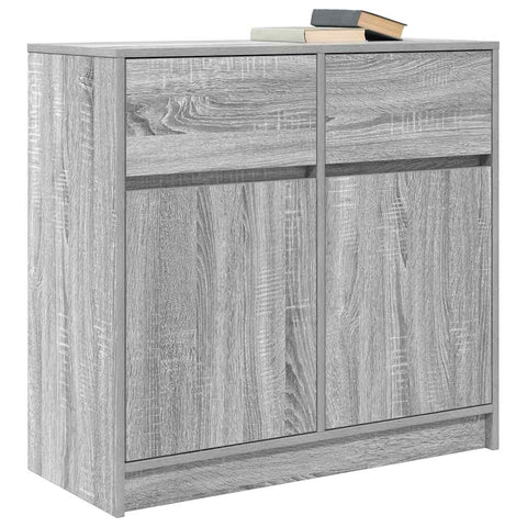 vidaXL Sideboard with Drawer Grey Sonoma 80x34x76 cm Engineered Wood