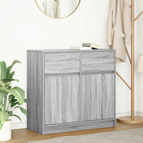 vidaXL Sideboard with Drawer Grey Sonoma 80x34x76 cm Engineered Wood
