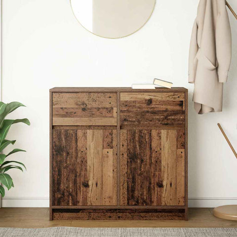 vidaXL Sideboard with Drawer Old Wood 80x34x76 cm Engineered Wood