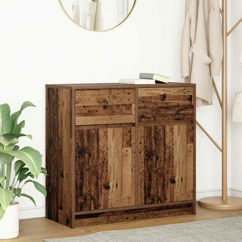 vidaXL Sideboard with Drawer Old Wood 80x34x76 cm Engineered Wood