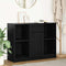 vidaXL Sideboard with Drawer Black Oak 101x35x76 cm Engineered Wood