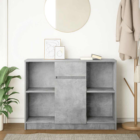 vidaXL Sideboard with Drawer Concrete Grey 101x35x76 cm Engineered Wood
