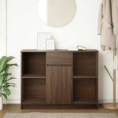 vidaXL Sideboard with Drawer Brown Oak 101x35x76 cm Engineered Wood
