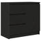 vidaXL Sideboard with Drawer Black Oak 71x35x65 cm Engineered Wood