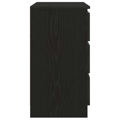vidaXL Sideboard with Drawer Black Oak 71x35x65 cm Engineered Wood